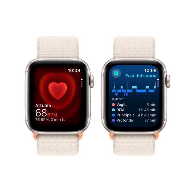 Apple Watch SE GPS 44mm Starlight Aluminium Case with Starlight Sport Loop