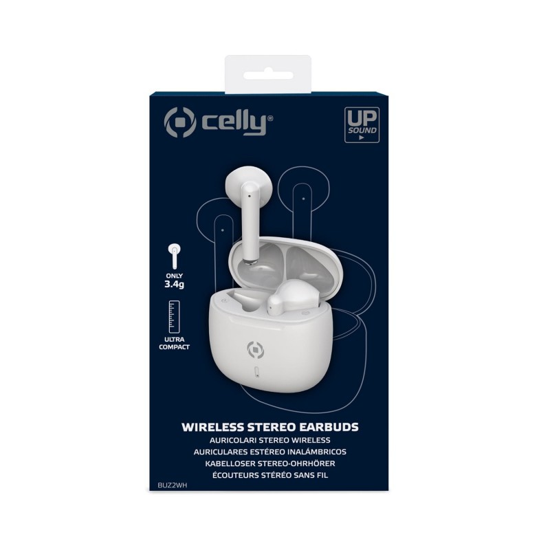Celly BUZ2 Auriculares True Wireless Stereo (TWS) Dentro de oído Llamadas Música USB Tipo C Bluetooth Blanco
