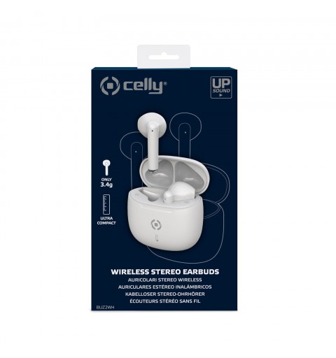 Celly BUZ2 Auriculares True Wireless Stereo (TWS) Dentro de oído Llamadas Música USB Tipo C Bluetooth Blanco