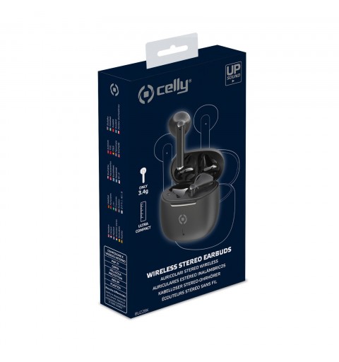 Celly BUZ2 Kopfhörer True Wireless Stereo (TWS) im Ohr Anrufe Musik USB Typ-C Bluetooth Schwarz