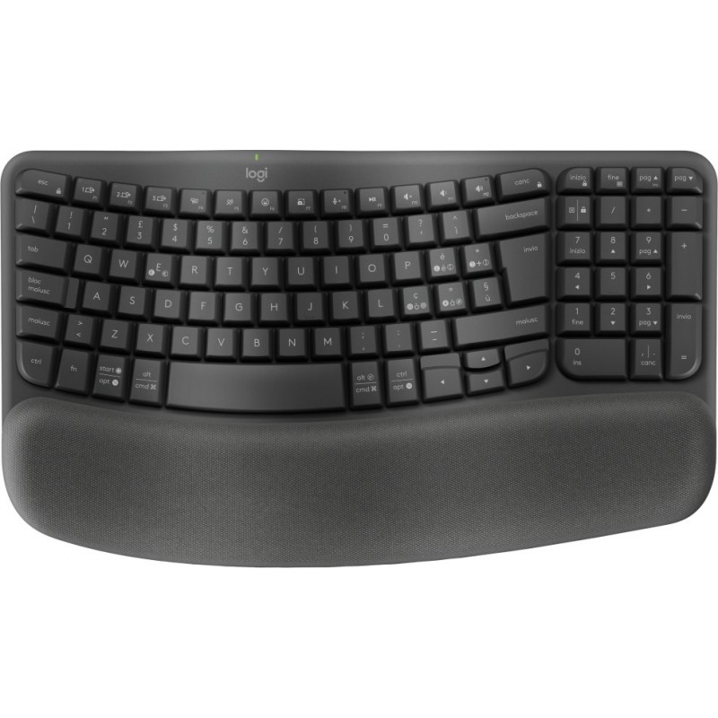 Logitech Wave Keys clavier RF sans fil + Bluetooth QWERTY Italien Graphite