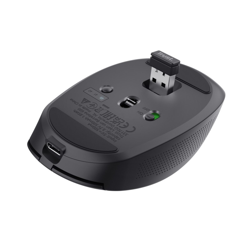 Trust Ozaa mouse Mano destra RF senza fili + Bluetooth Ottico 3200 DPI