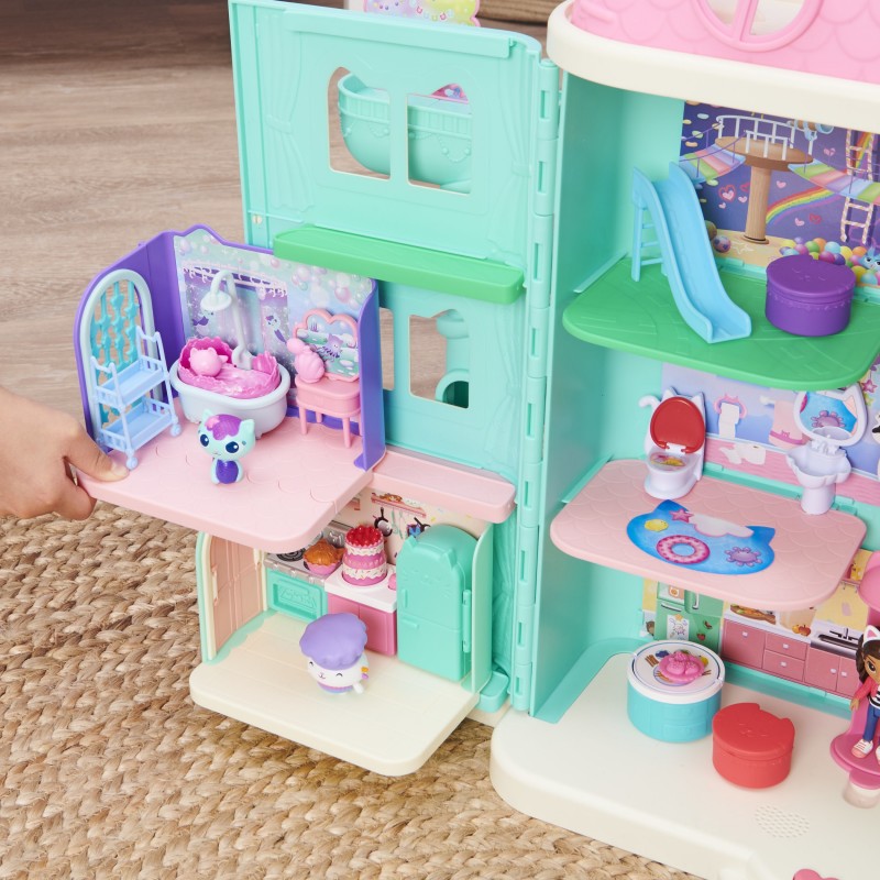 Gabby's Dollhouse Primp and Pamper Bathroom with MerCat Figure, 3 Accessories, 3 Furniture and 2 Deliveries, Kids Toys for Ages