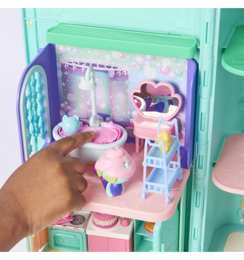 Gabby's Dollhouse Primp and Pamper Bathroom with MerCat Figure, 3 Accessories, 3 Furniture and 2 Deliveries, Kids Toys for Ages