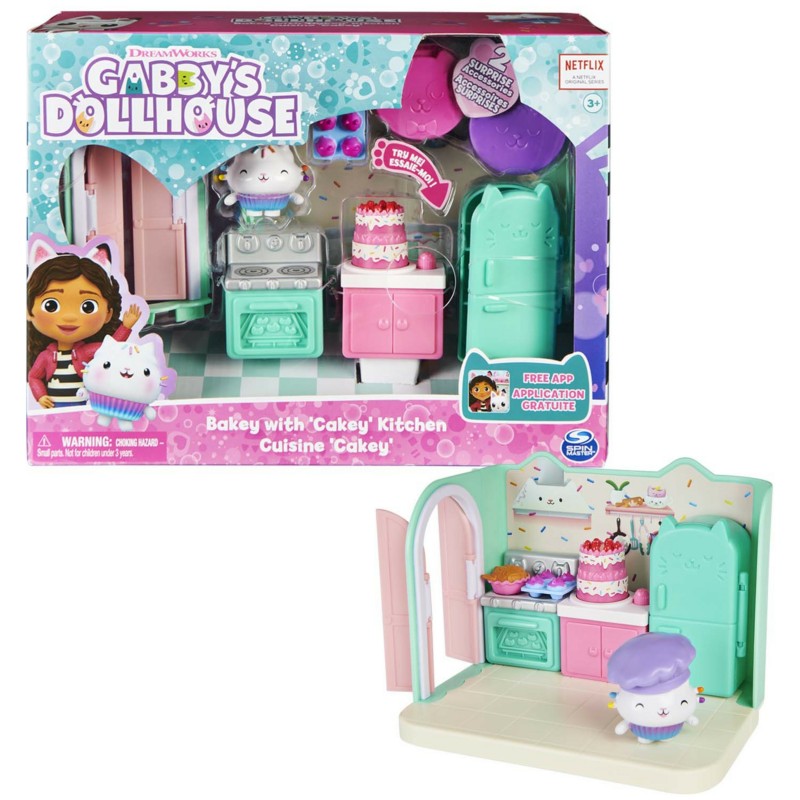 Gabby's Dollhouse Gabby et la Maison Magique - - Playset De Luxe La Cuisine De Petit Chou - 1 Figurine + Accessoires - Ajoute