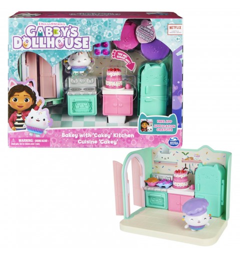 Gabby's Dollhouse Gabby‘s Dollhouse Deluxe Raum, Bakey with Cakey, Küche mit Kuchi (engl. Cakey), Möbelstücken und thematischem