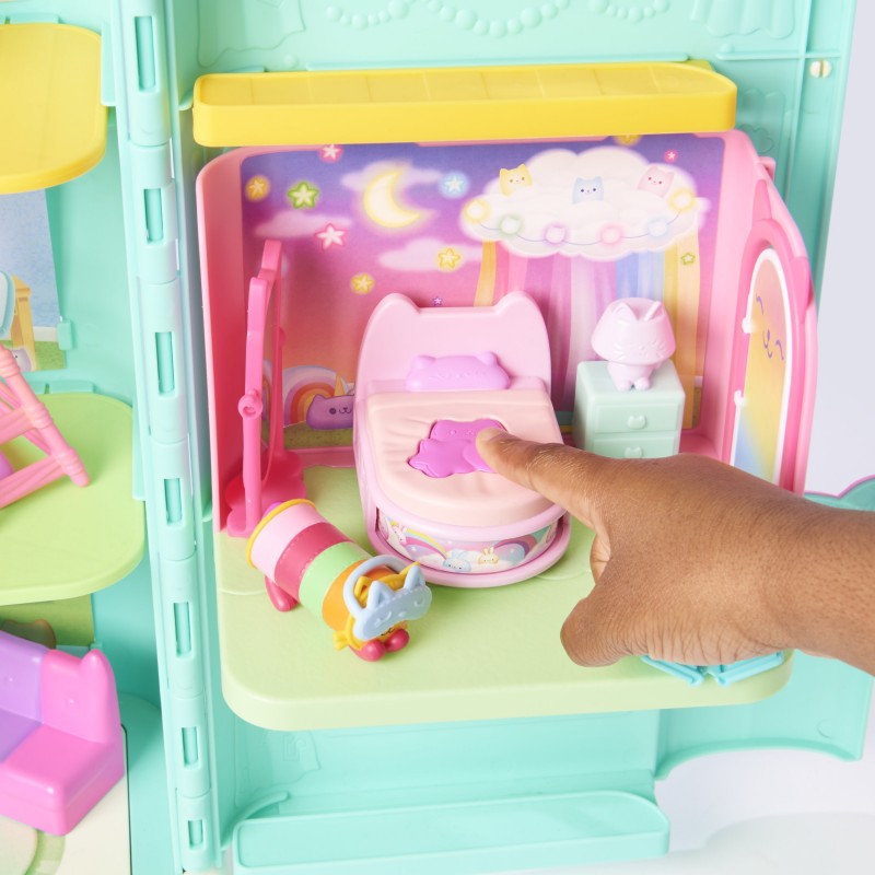Gabby's Dollhouse - Gabby et la Maison Magique - Playset Deluxe La Chambre De Polochat - Pièce De Jeu Avec 1 Figurine &