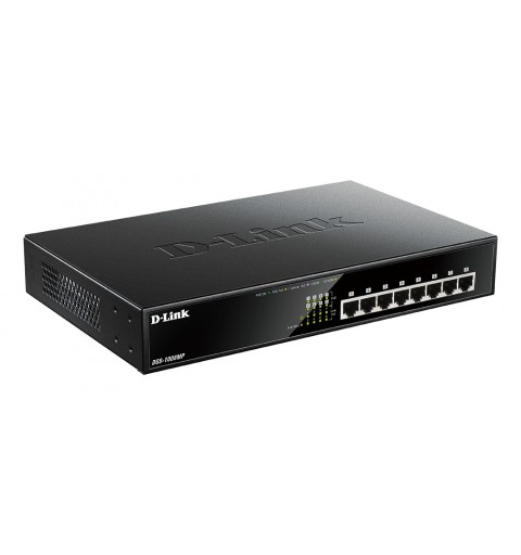 D-Link DGS-1008MP switch di rete Non gestito Gigabit Ethernet (10 100 1000) Supporto Power over Ethernet (PoE) 1U Nero