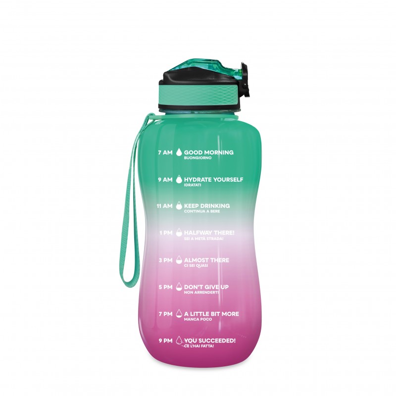 The Steel Bottle Borraccia Motivazionale MWB No1-PINK&GREEN