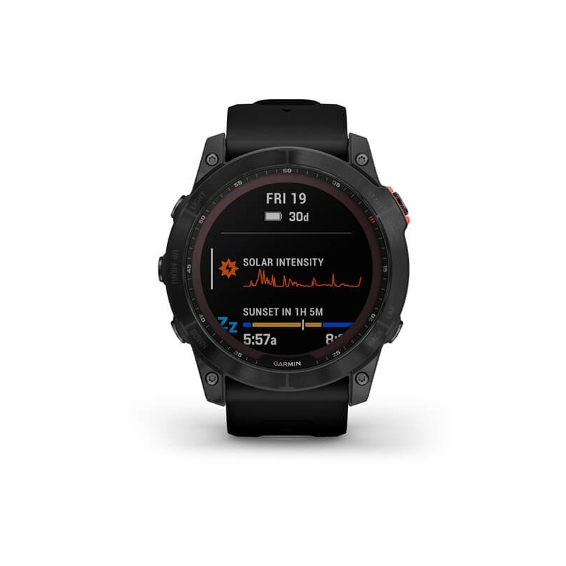 Garmin fenix 7X Solar 3,56 cm (1.4") MIP 51 mm Numérique 280 x 280 pixels Écran tactile Gris Wifi GPS (satellite)