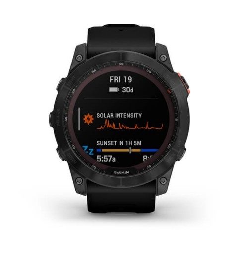 Garmin fenix 7X Solar 3,56 cm (1.4") MIP 51 mm Numérique 280 x 280 pixels Écran tactile Gris Wifi GPS (satellite)