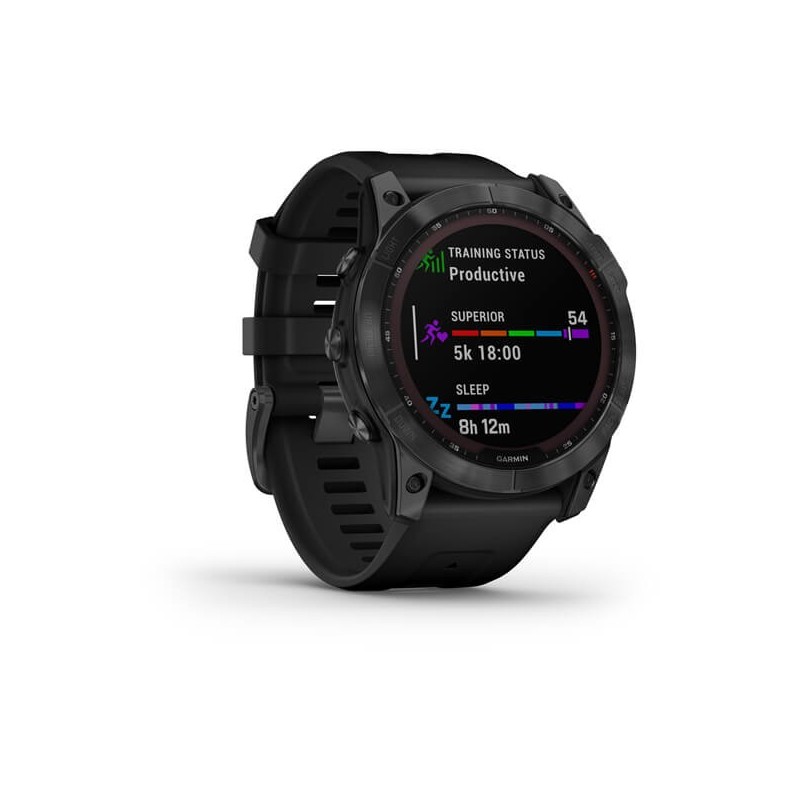 Garmin fenix 7X Solar 3,56 cm (1.4") MIP 51 mm Numérique 280 x 280 pixels Écran tactile Gris Wifi GPS (satellite)