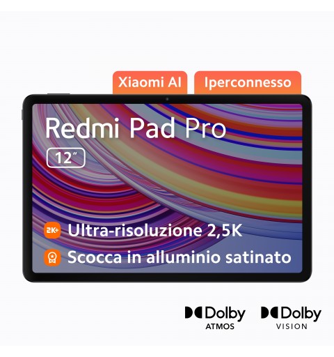 Xiaomi Redmi Pad Pro Qualcomm Snapdragon 128 Go 30,7 cm (12.1") 6 Go Wi-Fi 6 (802.11ax) Android 14 Gris