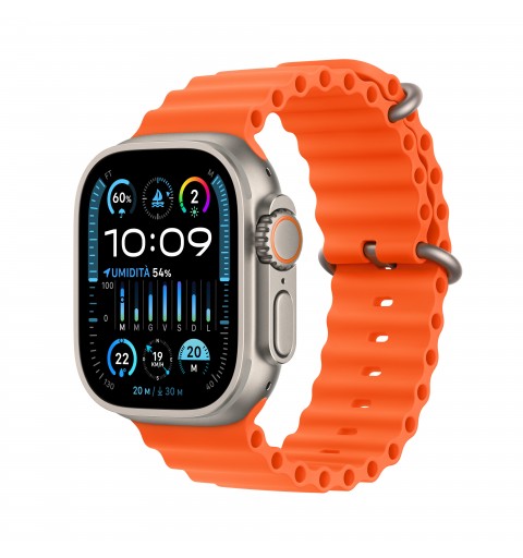 Apple Watch Ultra 2 GPS + Cellular, Cassa 49m in Titanio con Cinturino Ocean Arancione