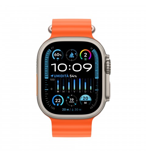 Apple Watch Ultra 2 GPS + Cellular, Cassa 49m in Titanio con Cinturino Ocean Arancione