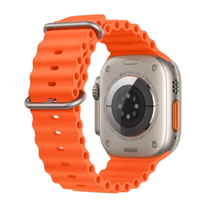 Apple Watch Ultra 2 GPS + Cellular, Cassa 49m in Titanio con Cinturino Ocean Arancione