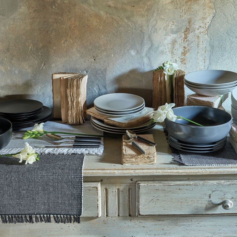 Tognana Porcellane Zen flatware set 24 pc(s) Anthracite, Stainless steel
