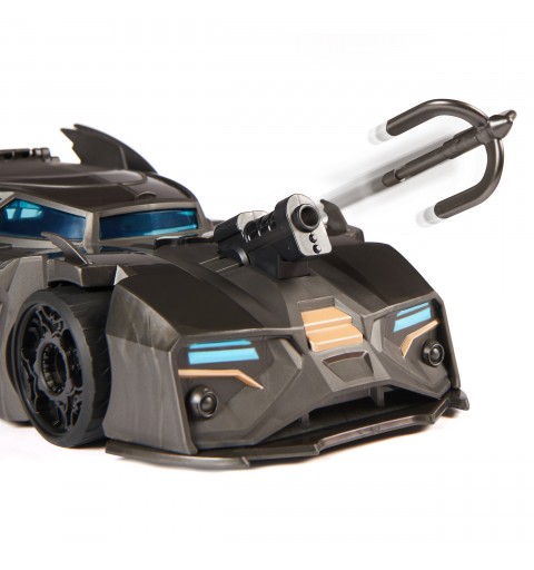 DC Comics , Coffret Crusader Batmobile avec figurine Batman exclusive de 10 cm, 3 figurines de super-méchants en papier, jouets