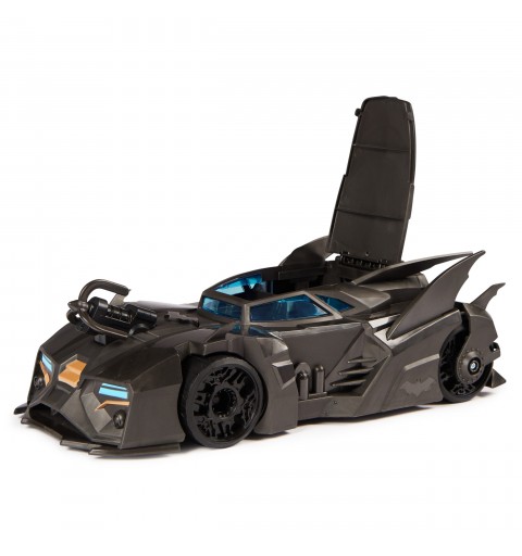 DC Comics , Coffret Crusader Batmobile avec figurine Batman exclusive de 10 cm, 3 figurines de super-méchants en papier, jouets