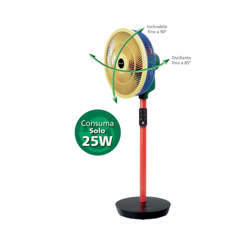 Macom Enjoy & Relax Colour Fan Nero, Blu, Verde, Rosso, Giallo