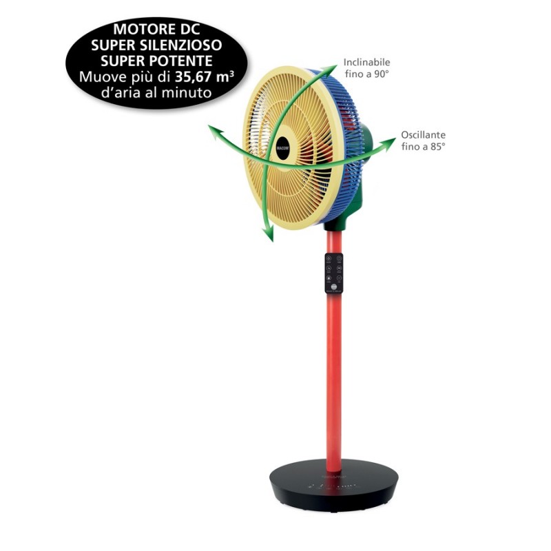 Macom Enjoy & Relax Colour Fan Nero, Blu, Verde, Rosso, Giallo