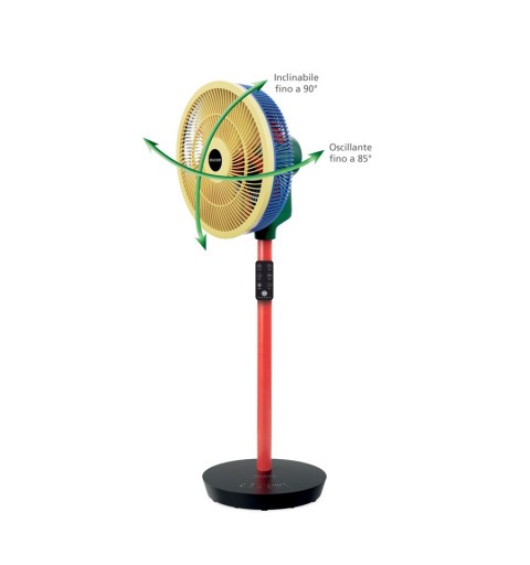 Macom Enjoy & Relax Colour Fan Nero, Blu, Verde, Rosso, Giallo