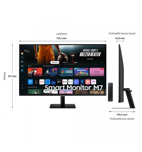 Samsung M70D écran plat de PC 81,3 cm (32") 3840 x 2160 pixels 4K Ultra HD LED Noir