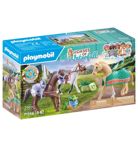 Playmobil Horses of Waterfall 3 Pferde Morgan, Quarter Horse & Shagya Araber