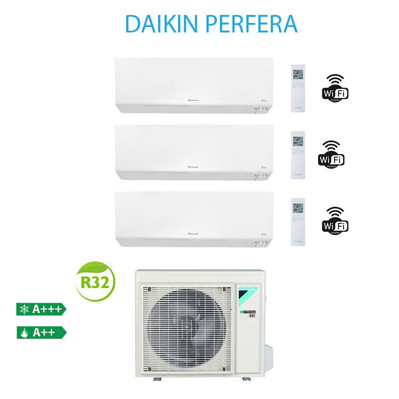 Daikin 3AMXM52N + 2x ATXM25R + ATXM35R Condizionatore Climatizzatore Siesta Perfera Trial Split 2x9000 +12000Btu A+++/A++ WiFi