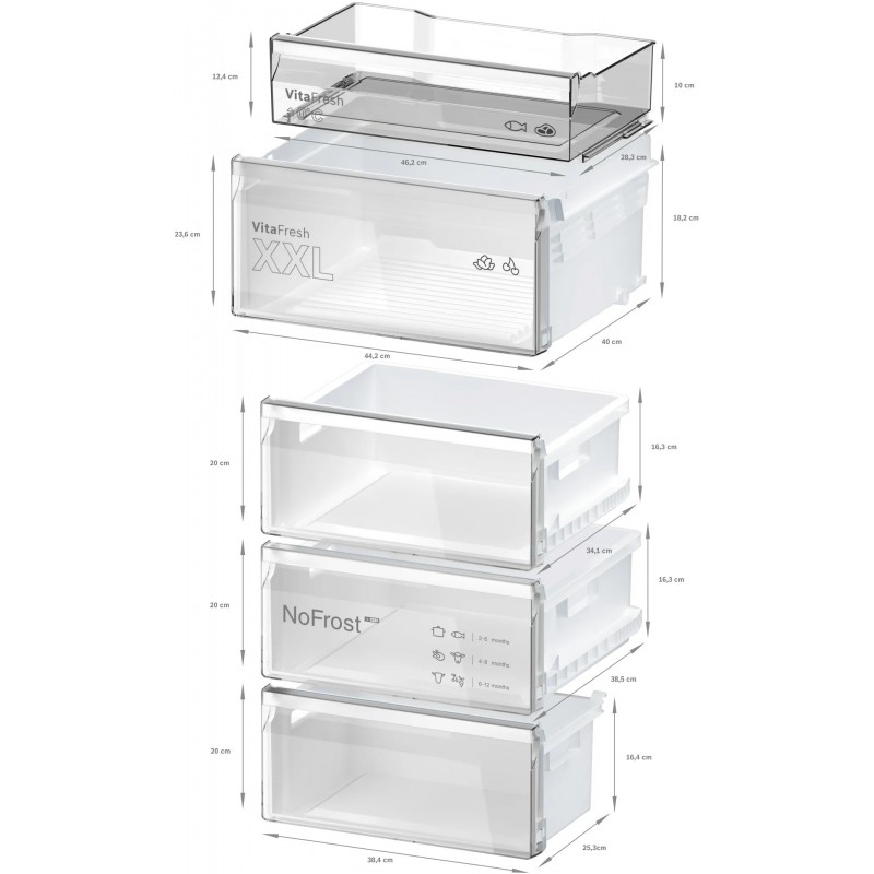 Bosch Serie 4 KGN392XCF Kühl- und Gefrierkombination Freistehend 363 l C Schwarz