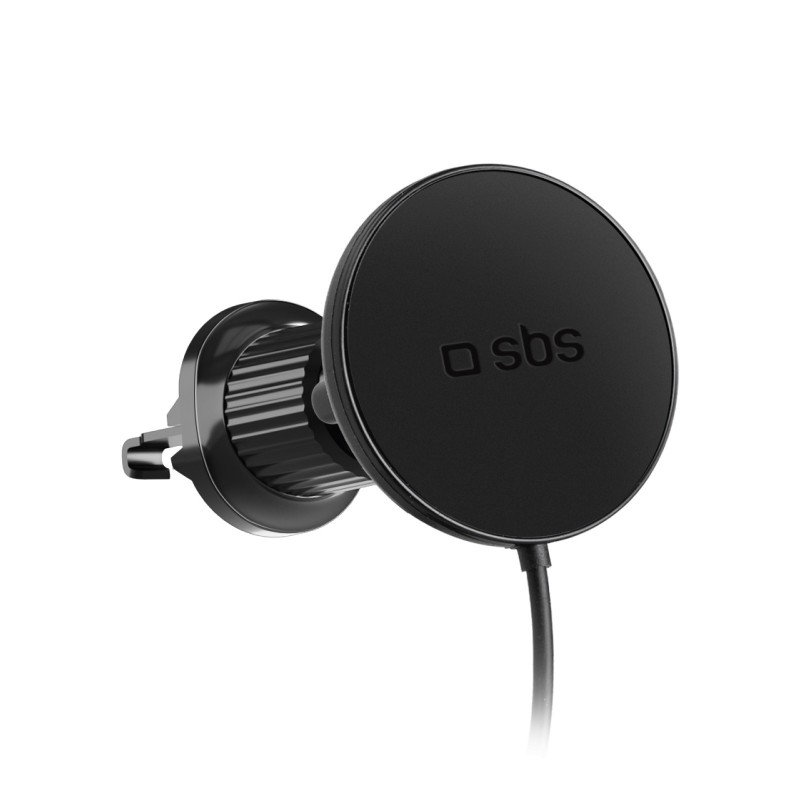 SBS TESUPPMAG15WVENT cargador de dispositivo móvil Smartphone Negro Encendedor de cigarrillos Cargador inalámbrico Auto