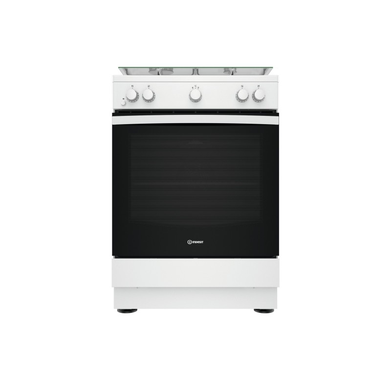 Indesit IS67G1KMW E 1 Cuisinière Gaz Noir, Blanc A+