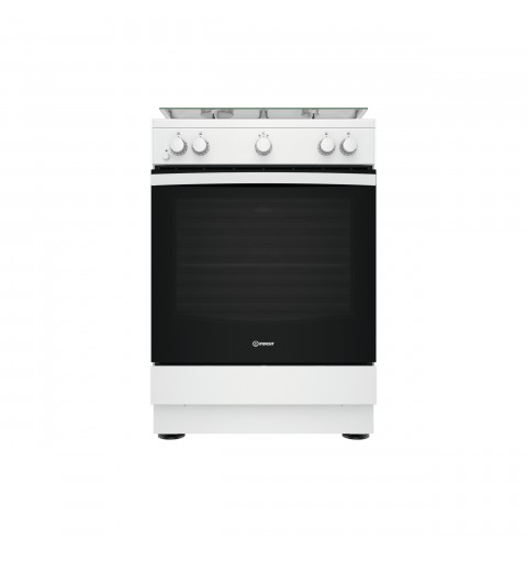 Indesit IS67G1KMW E 1 Cuisinière Gaz Noir, Blanc A+