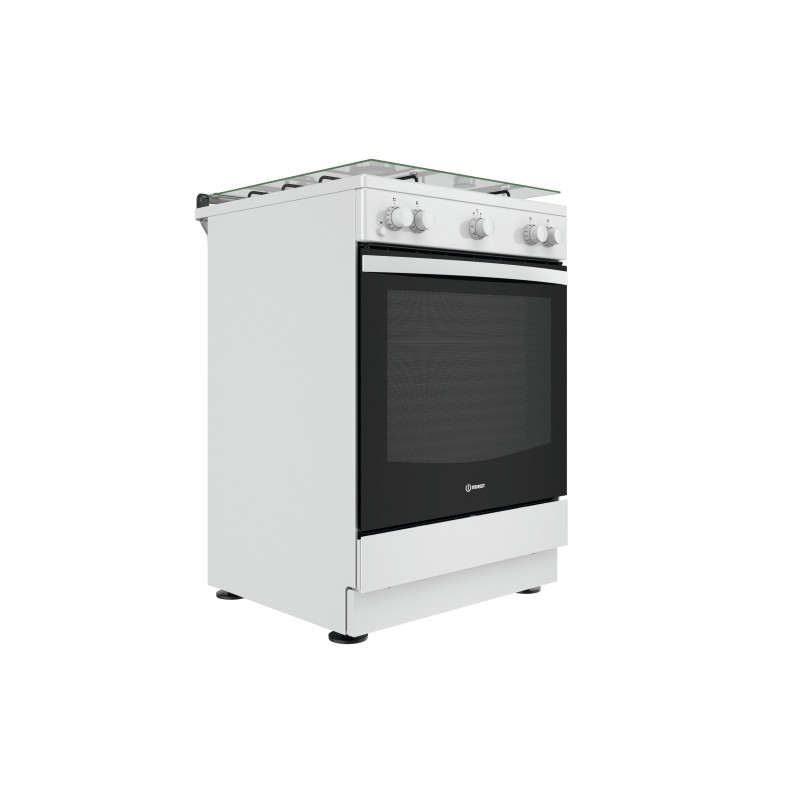 Indesit IS67G1KMW E 1 Cuisinière Gaz Noir, Blanc A+