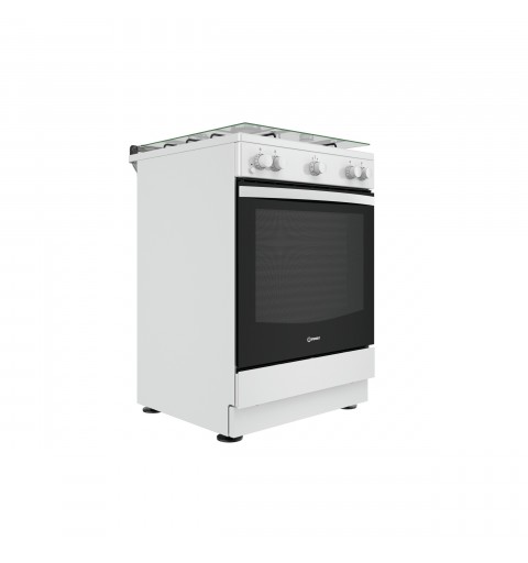 Indesit IS67G1KMW E 1 Cuisinière Gaz Noir, Blanc A+