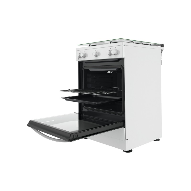 Indesit IS67G1KMW E 1 Cuisinière Gaz Noir, Blanc A+