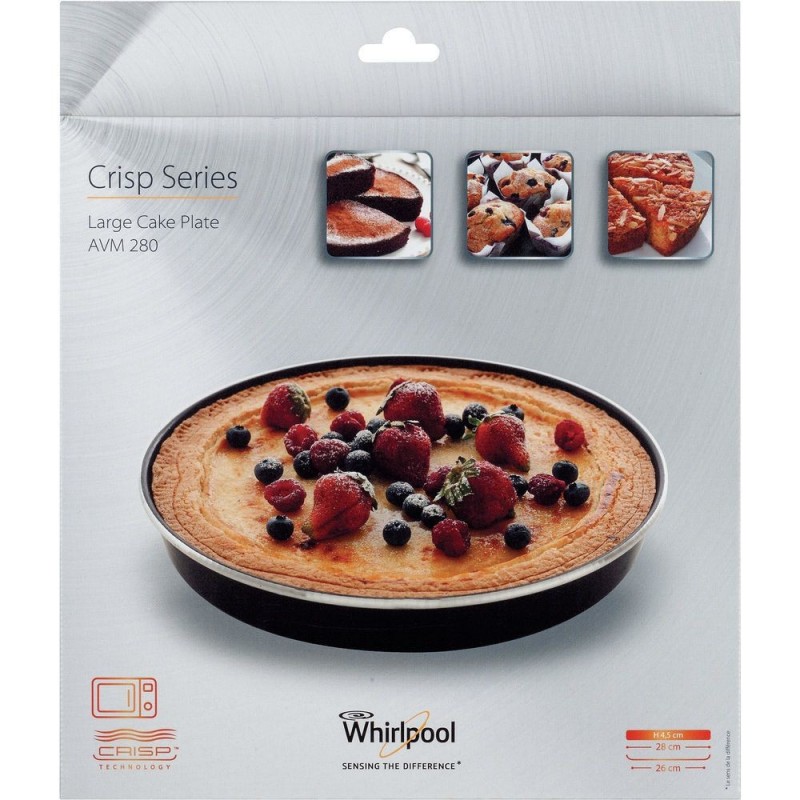 Whirlpool Piatto Crisp a Bordo Alto (Tortiera) per Forno a Microonde AVM280