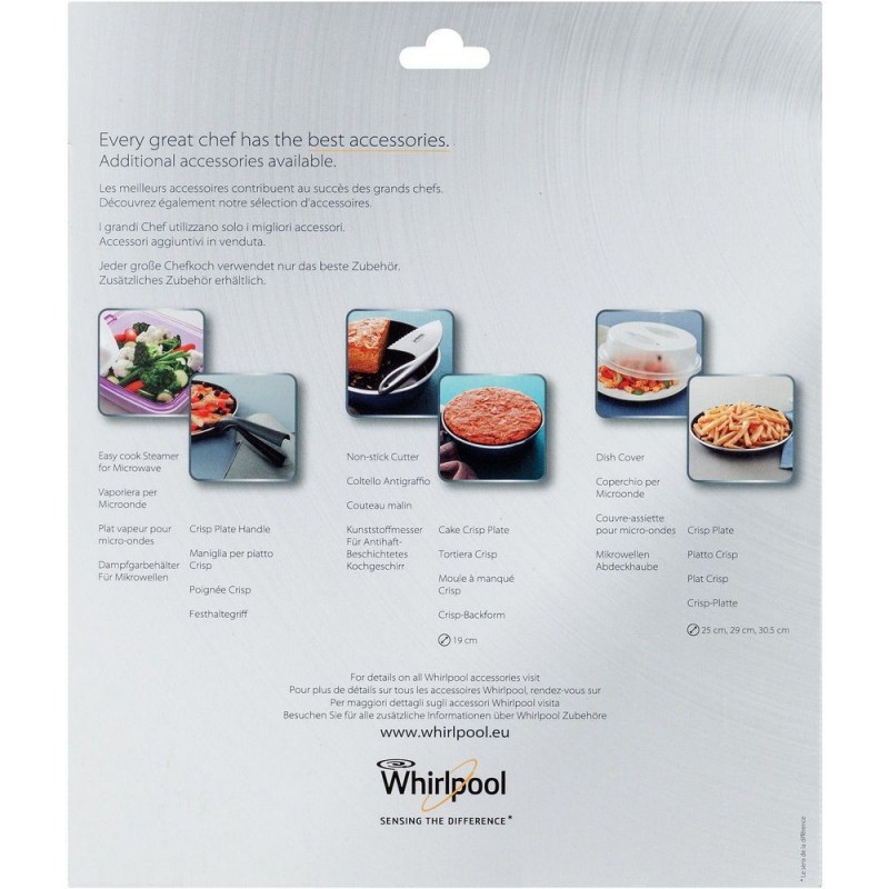 Whirlpool Piatto Crisp a Bordo Alto (Tortiera) per Forno a Microonde AVM280