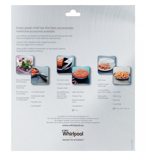 Whirlpool Piatto Crisp a Bordo Alto (Tortiera) per Forno a Microonde AVM280