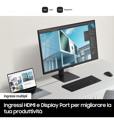 Samsung ViewFinity S70D écran plat de PC 81,3 cm (32") 3840 x 2160 pixels 4K Ultra HD LED Noir