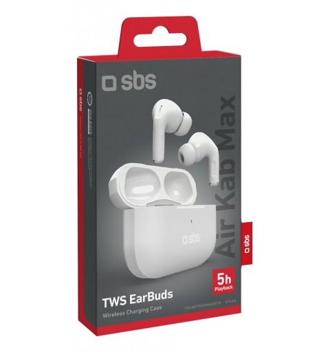 SBS Air Kab Max Headset True Wireless Stereo (TWS) In-ear Calls Music Bluetooth White