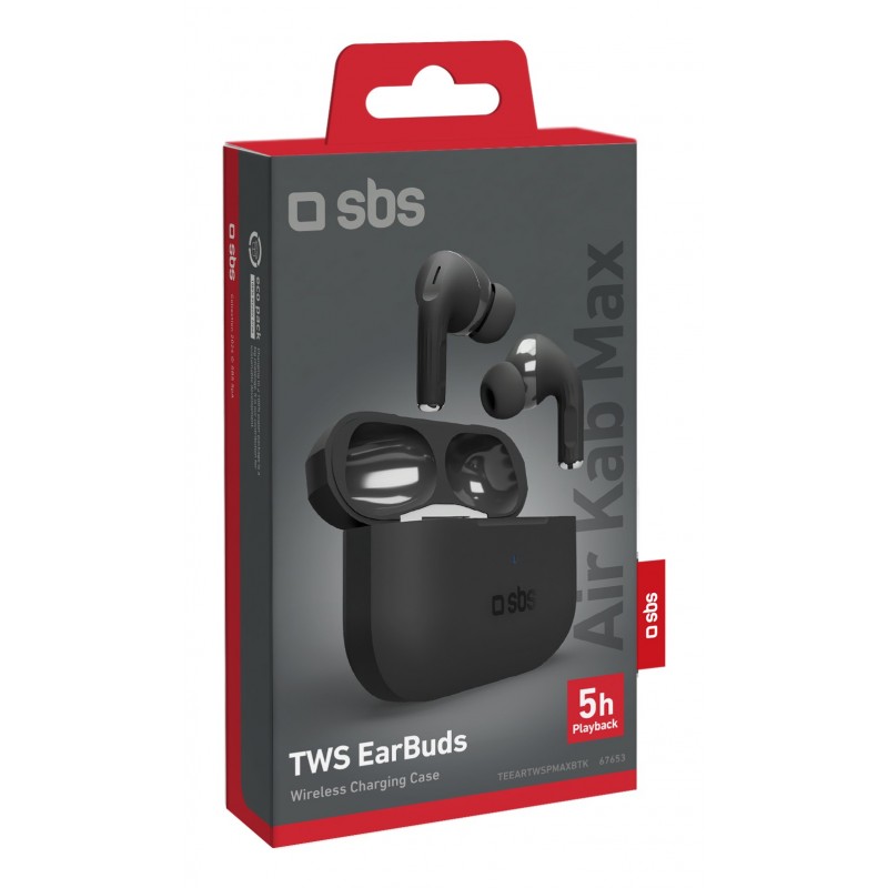 SBS Air Kab Max Headset True Wireless Stereo (TWS) In-ear Calls Music Bluetooth Black