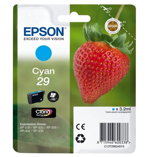 Epson Strawberry 29 C cartucho de tinta 1 pieza(s) Original Rendimiento estándar Cian