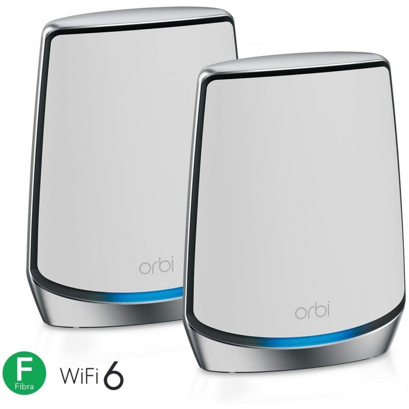 NETGEAR Orbi RBK852 AX6000 WiFi 6 Mesh System Tri-band (2.4 GHz 5 GHz 5 GHz) Wi-Fi 6 (802.11ax) Grey, White 8 Internal