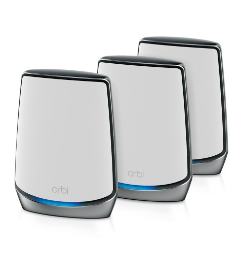 NETGEAR Orbi RBK853 WiFi 6 Mesh WLAN System (TriBand AX6000 WiFi 6 Mesh Router + 2x Mesh Wifi Satellit, 6.000 MBit s Speed bis
