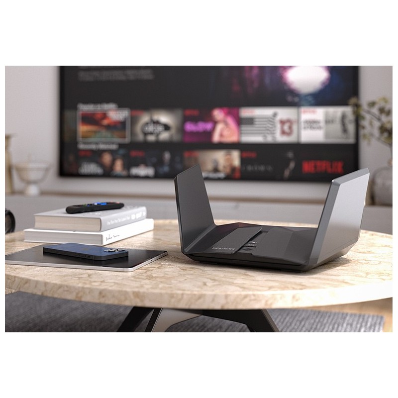 NETGEAR Nighthawk RAXE500 router wireless Gigabit Ethernet Tri-band (2,4 GHz 5 GHz 6 GHz) Nero