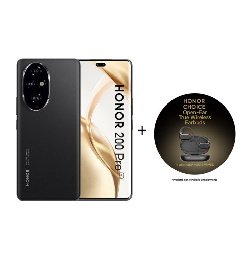 Honor 200 Pro 5G + Earbuds Choice 17,2 cm (6.78") Double SIM Android 14 USB Type-C 12 Go 512 Go 5200 mAh Noir