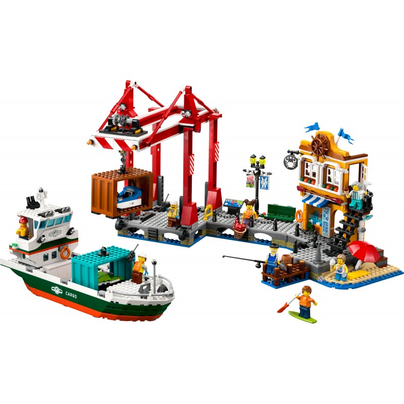 LEGO Le port et le navire marchand