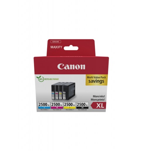 Canon 9254B010 cartuccia d'inchiostro 4 pz Originale Resa elevata (XL) Nero, Ciano, Magenta, Giallo