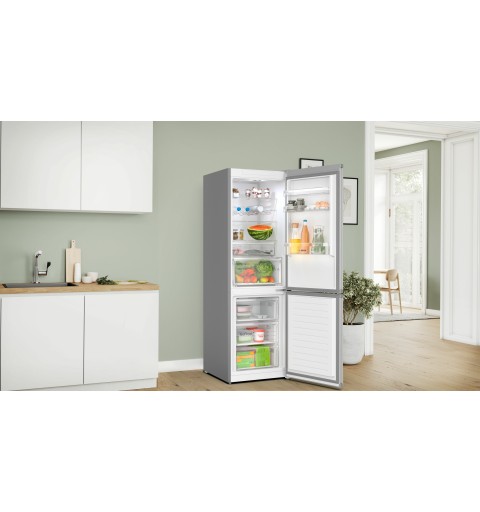 Bosch Serie 4 KGN367LDF Frigorifero combinato da libera installazione 186 x 60 cm Metal look Classe D